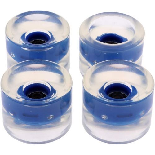  Unknown 4pcs Skateboard Wheels, 70mm, 78a, PU, Flashing, Light Up, Replacement Wheels for Longboard Dancing Street Skateboarding Outdoors - Dark Blue