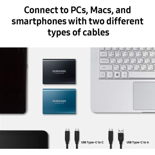 삼성 Unknown SAMSUNG T5 Portable SSD 1TB - Up to 540MB/s - USB 3.1 External Solid State Drive, Black (MU-PA1T0B/AM)