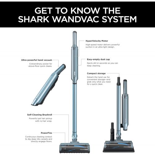  Unknown Shark WANDVAC System WS632BLBRN Ultra-Lightweight Powerful Cordless Stick Vacuum with Charging Dock, Blue