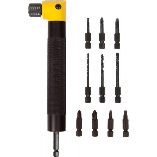  [아마존베스트]Tool Gift For Men Right Angle Drill & Screwdriver Attachment Gift Tool Kit Tight Fit Hex Bit 90 Degree Angle Adapter Power Drill Accessory Driver Extension 00110