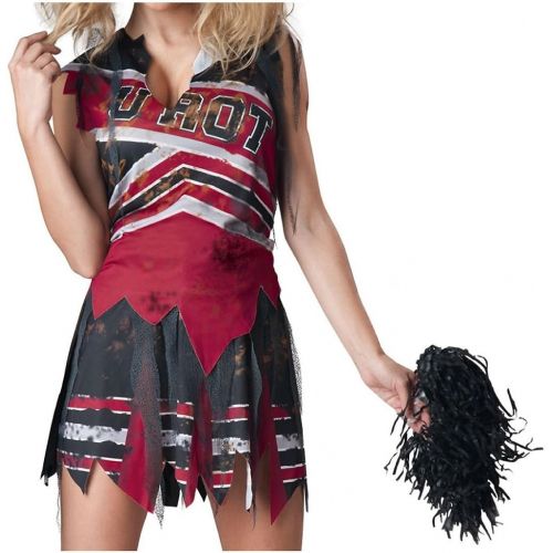  할로윈 용품Unknown Spiritless Cheerleader Costume Adult Scary Sports Zombie Halloween Fancy Dress