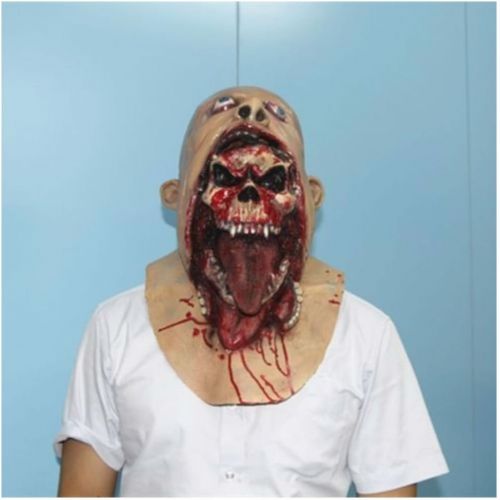  할로윈 용품Unknown Bloody Zombie Mask Melting Face Adult Latex Costume Walking Dead Halloween Scary