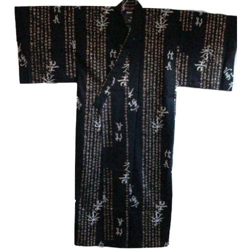  할로윈 용품Unknown Kimono with Gold Calligraphy Design (Japanese Cotton Yukata Robe)