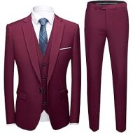 할로윈 용품Unknown MYS Mens 3 Piece Slim Fit Suit, One Button Jacket Blazer Vest Pants Set and Tie