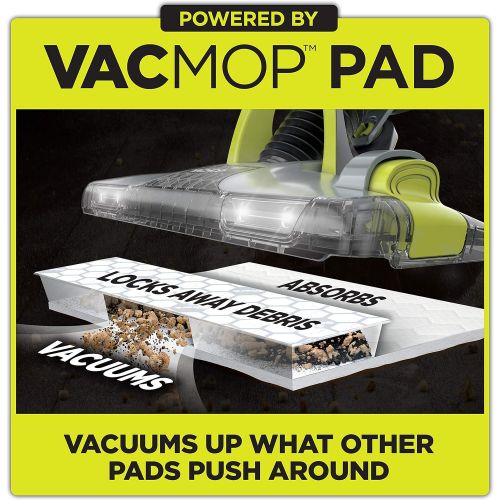  Unknown Shark VM252 VACMOP Pro Cordless Hard Floor Vacuum Mop with LED Headlights, 4 Disposable Pads & 12 oz. Cleaning Solution, Charcoal Gray