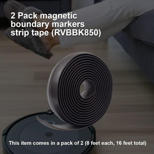  Unknown 8 Feet Roll 2 Pack (16 Total Feet) Magnetic Boundary Markers Strip for Shark Robotic Vacuum Cleaner Tape (RVBBK850)