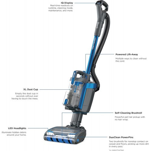  Unknown Shark ICZ362H Vertex Pro Powered Lift-Away Cordless Vacuum with IQ Display, DuoClean PowerFins, Includes Crevice Tool, Pet Multi-Tool & Anti-Allergen Dusting Brush, 60min Runtime,