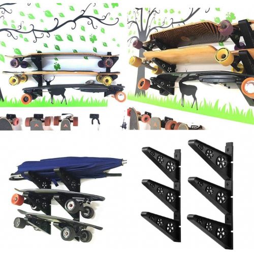  Unknown Longboard Skateboard Rack Display Stand Holders Mounts Deck Wall Hanging Longboard Storage Ski Organizers for Home and Shop