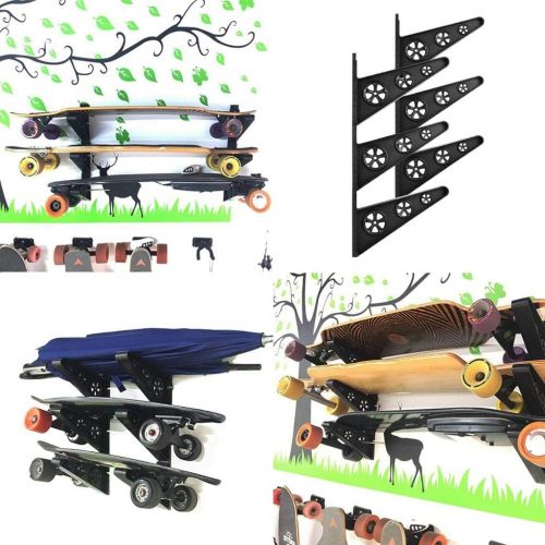  Unknown Longboard Skateboard Rack Display Stand Holders Mounts Deck Wall Hanging Longboard Storage Ski Organizers for Home and Shop