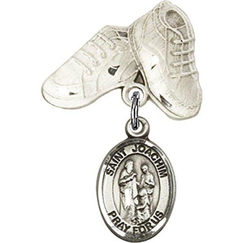  Unknown Sterling Silver Baby Badge with St. Joachim Charm and Baby Boots Pin 1 X 58 inches