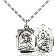 Unknown Sterling Silver Scapular Pendant 58 x 12 inches with 18 inch Sterling Silver Curb Chain