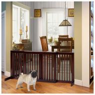 Unknown Folding Adjustable Free Standing 3 Panel Wood Pet Dog Slide Gate Safety Fence