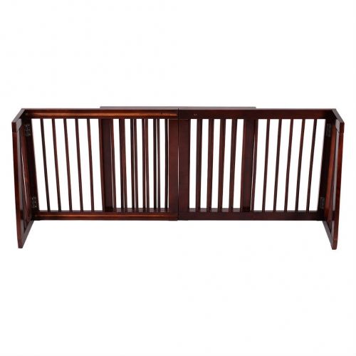  Unknown Folding Adjustable Free Standing 3 Panel Wood Pet Dog Slide Gate Safety Fence
