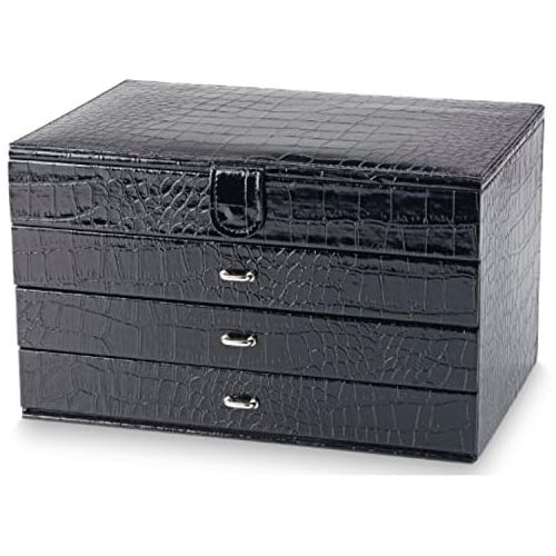  Unknown Jaclyn Smith 3-Drawer Jewelry Box - Mock Croc