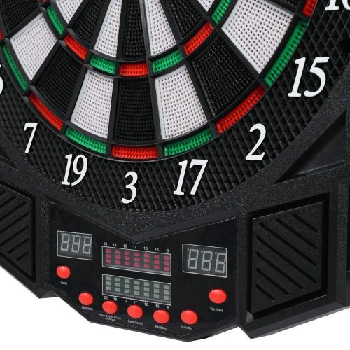  Unknown Professional Electronic Dartboard Cabinet Set w 12 Darts Game Room LED Display