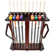 Unknown Cue Rack Only- 10 Pool - Billiard Stick & Ball Set Floor - Stand Mahogany Finish