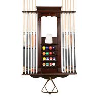 Unknown Cue Rack Only- 10 Pool - Billiard Stick & Ball Set Wall Rack Mahohany Finis