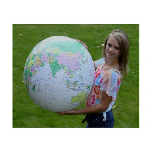  Unknown 32 Inflatable Earth Globe LT. BLUE Political World - Blowup Beach Ball Skallywags Depot