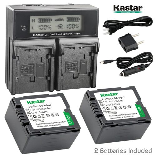  Unknown Kastar LCD Dual Smart Fast Charger & 2 x Battery for Panasonic CGR-DU07, CGA-DU07and PV-GS31, PV-GS33,PV-GS34, PV-GS35, PV-GS39, PV-GS400, PV-GS500, PV-GS50, PV-GS50S, PV-GS55 Digi