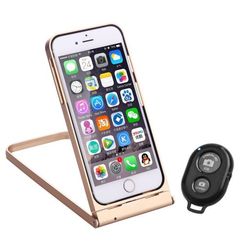  Unknown New R-just Case Aluminum bumper With Wireless Bluetooth Remote Shutter Lazy people Stand For iphone 6 Plus6s Plus - Golden