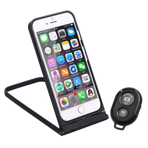  Unknown New R-just Case Aluminum bumper With Wireless Bluetooth Remote Shutter Lazy people Stand For iphone 6 Plus6s Plus - Black