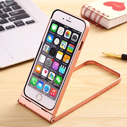  Unknown New R-just Case Aluminum bumper With Wireless Bluetooth Remote Shutter Lazy people Stand For iphone 66s - Roses gold