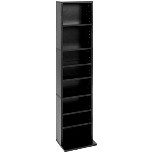  Unknown 8 Tier Shelf Storage Cabinet Tower Bookcase with Adjustable Shelves 150lb Capacity - Black