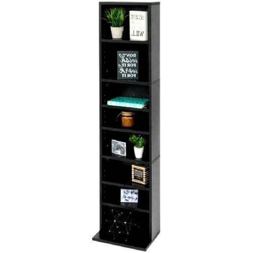  Unknown 8 Tier Shelf Storage Cabinet Tower Bookcase with Adjustable Shelves 150lb Capacity - Black