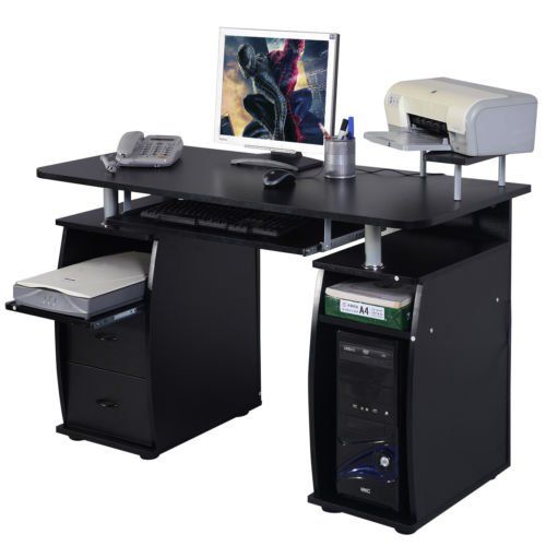  Unknown Computer PC Desk Work Station Office Home Raised Monitor&Printer Shelf Furniture