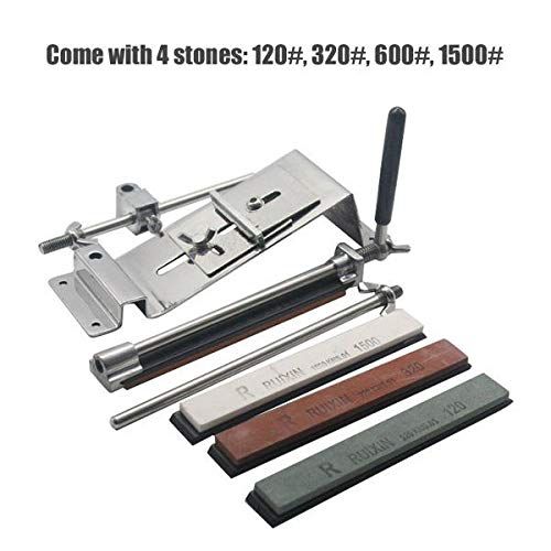  Unknown Kitchen Knife Sharpening - Kitchen Knife Sharpener System - Profession Kitchen Sharpening Scissor Knife Blade Sharpener Tools With 4 Stones (Professional Kitchen Knife Sharpener)