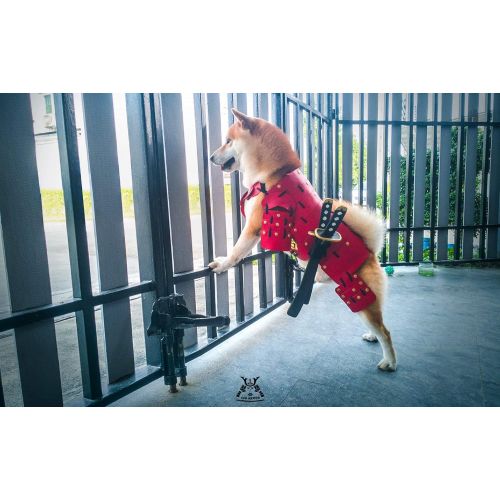  Unknown HOT! Made-to-Order Japanese Style Handmade Dog Costumes Samurai Armor for Dog Fashion Cosplay for Medium Dog Made from Genuine Leather