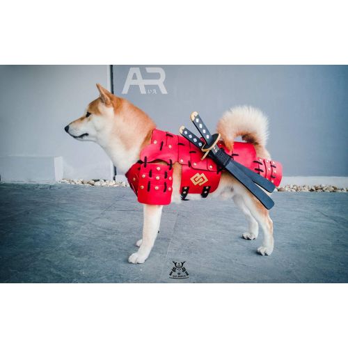  Unknown HOT! Made-to-Order Japanese Style Handmade Dog Costumes Samurai Armor for Dog Fashion Cosplay for Medium Dog Made from Genuine Leather