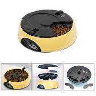 Unknown 6 Meal Automatic Pet Feeder Auto Dog Cat Food Bowl Dispenser Electronic Yellow