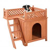 Unknown Wood Pet Dog House Wooden Puppy Room Indoor & Outdoor Roof Balcony Bed Shelter