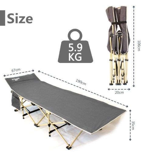  Unknown Portable Folding Bed Stable Camping Cot Outdoor Travel Sleeping with Carry Bag