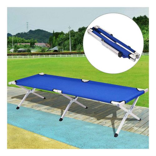  Unknown Blue Foldable Camping Bed Portable Military Cot Hiking Travel w/Carrying Bag