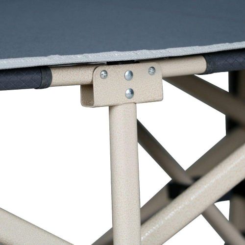  Unknown Metal Folding Camping Bed Outdoor/Indoor Folding Bed Cot Portable Camp Bed Gray
