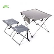 Unknown BRS - T03 3pcs / Set Portable Outdoor Ultralight Foldable Table Stools Chairs for Camping Hiking Picnic