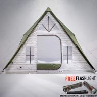 Unknown 12 Person A-Frame Cabin Tent Bundled with Free Flashlight