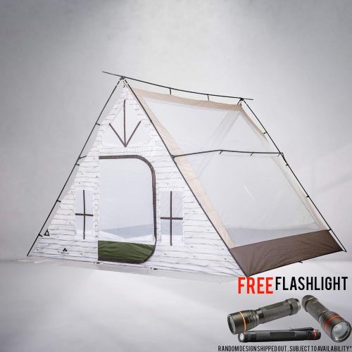  Unknown 12 Person A-Frame Cabin Tent Bundled with Free Flashlight
