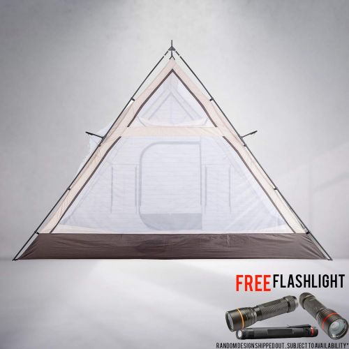  Unknown 12 Person A-Frame Cabin Tent Bundled with Free Flashlight