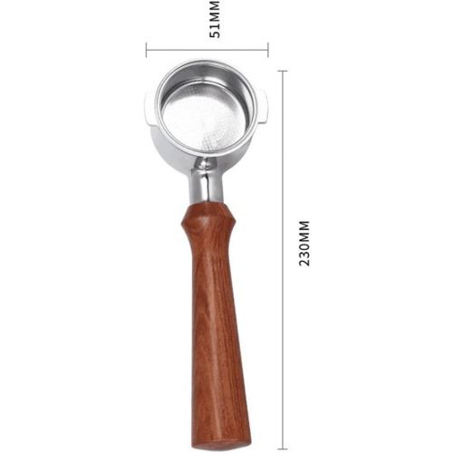  Unknows 51mm Bottomless Naked Portafilter for Espresso Machines Coffee with Wooden Handle 2 Ears Home Office Coffee Making Tool