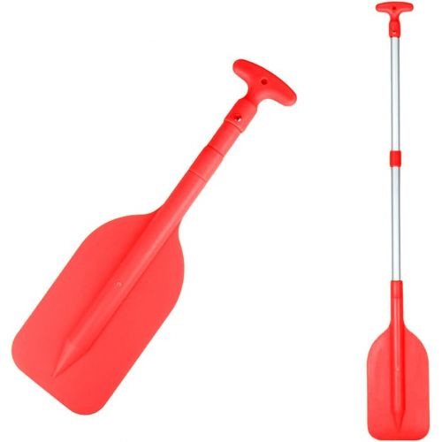  unknows Vxeqnr 1Pc T Plastic Telescopic Paddle Boat Oar Portable Collapsible Rafting Boat Paddle Safety Boat Accessories, Red