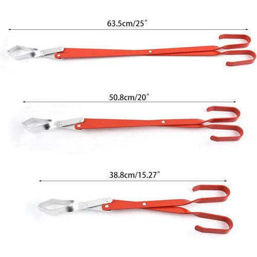  unknows Fireplace Log Grabber Claw Campfire Tongs Stainless Steel for Outdoor Indoor Long Wood Stove Grabber Claw firewood Tongs Camping Outdoor Heavy Duty