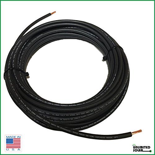  Unlimited Solar 50FT Solar PV Cable, 8 AWG, 2000V Wire, UL 4703 Listed, Copper, PV Approved & Sunlight Resistant