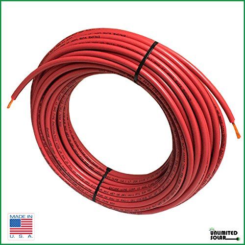  Unlimited Solar 100FT Solar PV Cable, 8 AWG, 2000V Wire, UL 4703 Listed, Copper, PV Approved & Sunlight Resistant, RED Color