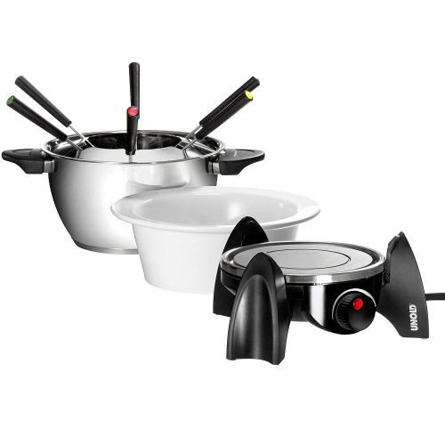  Unold UNOLD Fondue-SET, Wechseltopf (Edelstahl/Keramik), Zubehoer, fuer 6 Personen, 48645