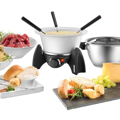  Unold UNOLD Fondue-SET, Wechseltopf (Edelstahl/Keramik), Zubehoer, fuer 6 Personen, 48645