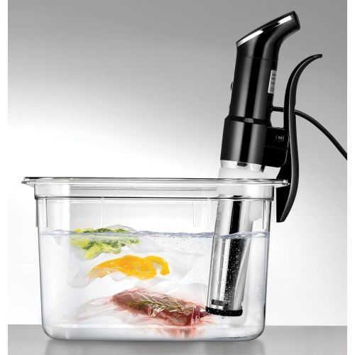  UNOLD 58915 STICK Time Sous Vide Garer fuer alle Toepfe ab 18 cm Hoehe, Temperaturgenauigkeit 0,2°C, einstellbar von 0  95°C, fuer bis zu 20l Wasser, 1.300 Watt, Edelstahl/schwarz, 13