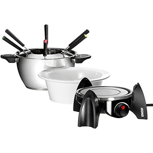  UNOLD Fondue-SET, Wechseltopf (Edelstahl/Keramik), Zubehoer, fuer 6 Personen, 48645